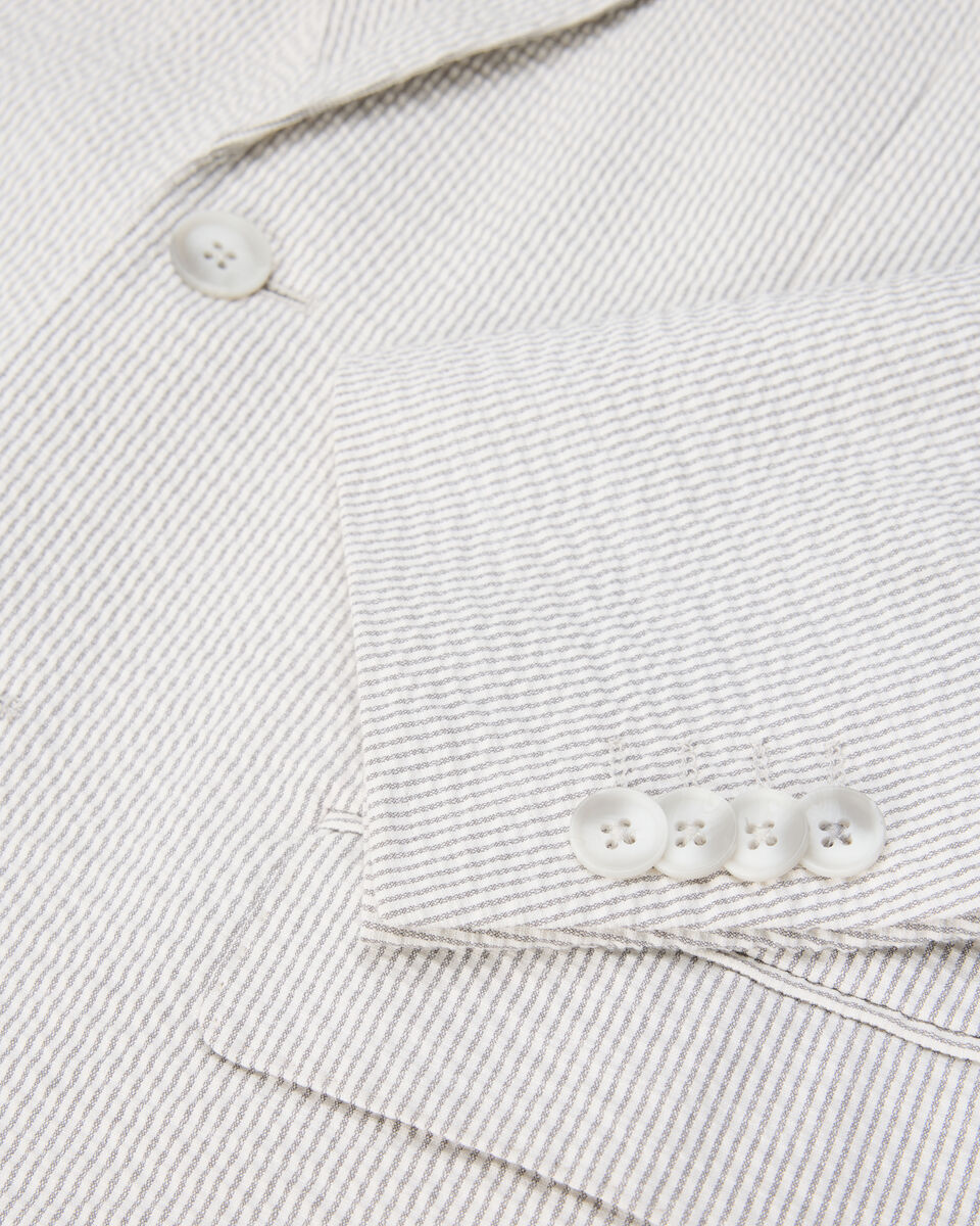 Striped Seersucker Blazer, Light Grey, hi-res